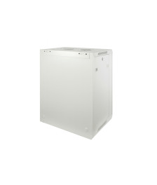 15U white wall mount rack with metal door 600x450x770mm (WxDxH)