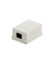 Dose Aufputz Cat. 5/ Class E einfach, ungeschirmt, 1 x 45RJ, Elfenbein