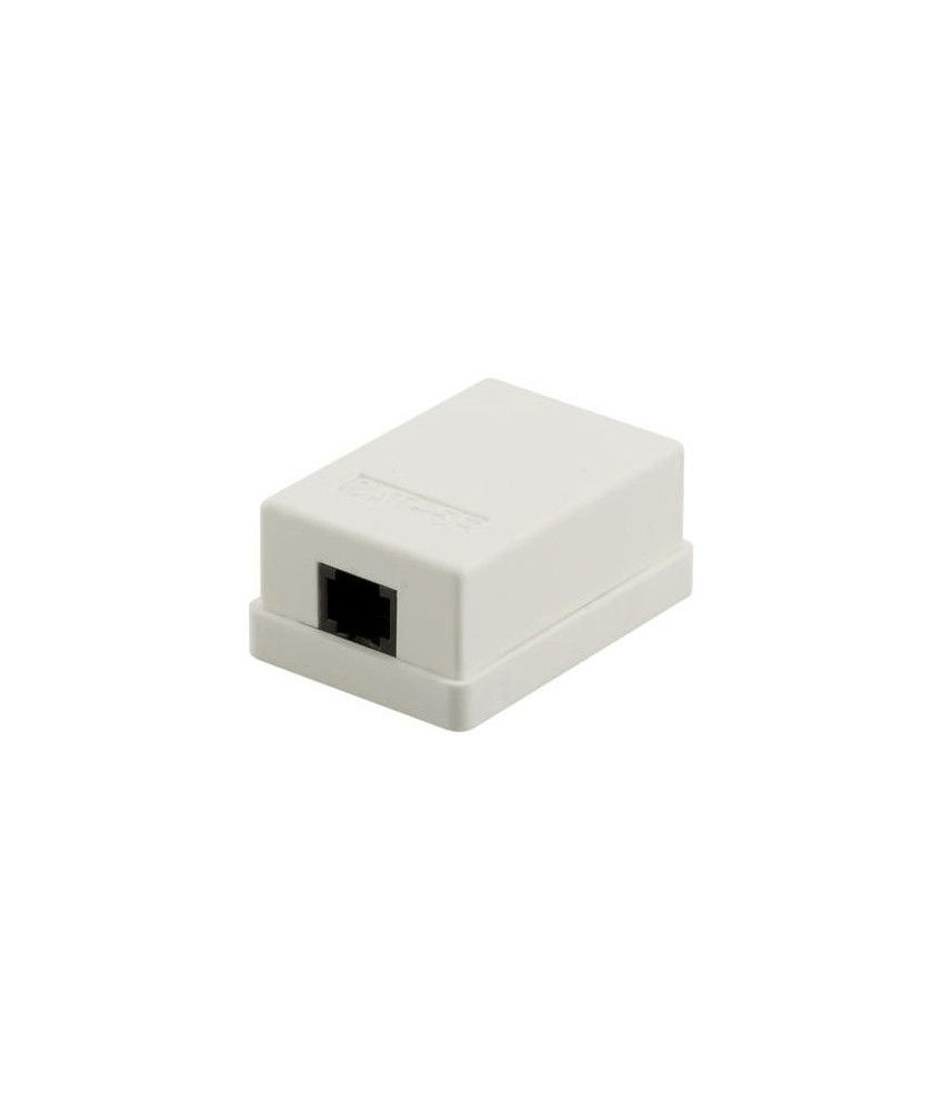 Dose Aufputz Cat. 5/ Class E einfach, ungeschirmt, 1 x 45RJ, Elfenbein
