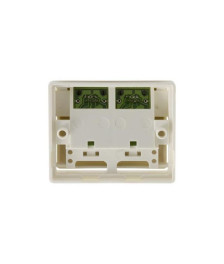 Cat. 5e UTP, Anschlußdose Aufputz, 2 x RJ45, Weiß
