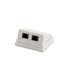 Cat. 5e UTP, Anschlußdose Aufputz, 2 x RJ45, Weiß