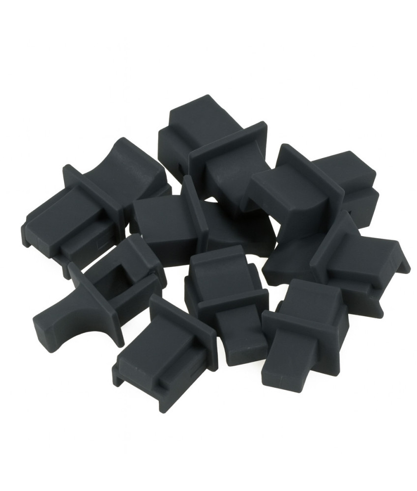RJ45 port dust covers, set of 10, black