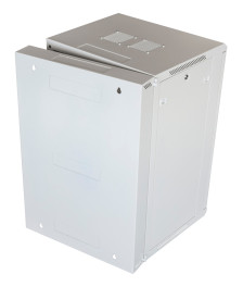 18U white wall mount (tilting) rack with metal door 600x600x1000mm (WxDxH)