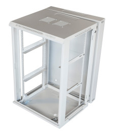 18 HE Serverschrank, wendbares Wandgehäuse, Weiß, mit Metaltür (BxTxH)