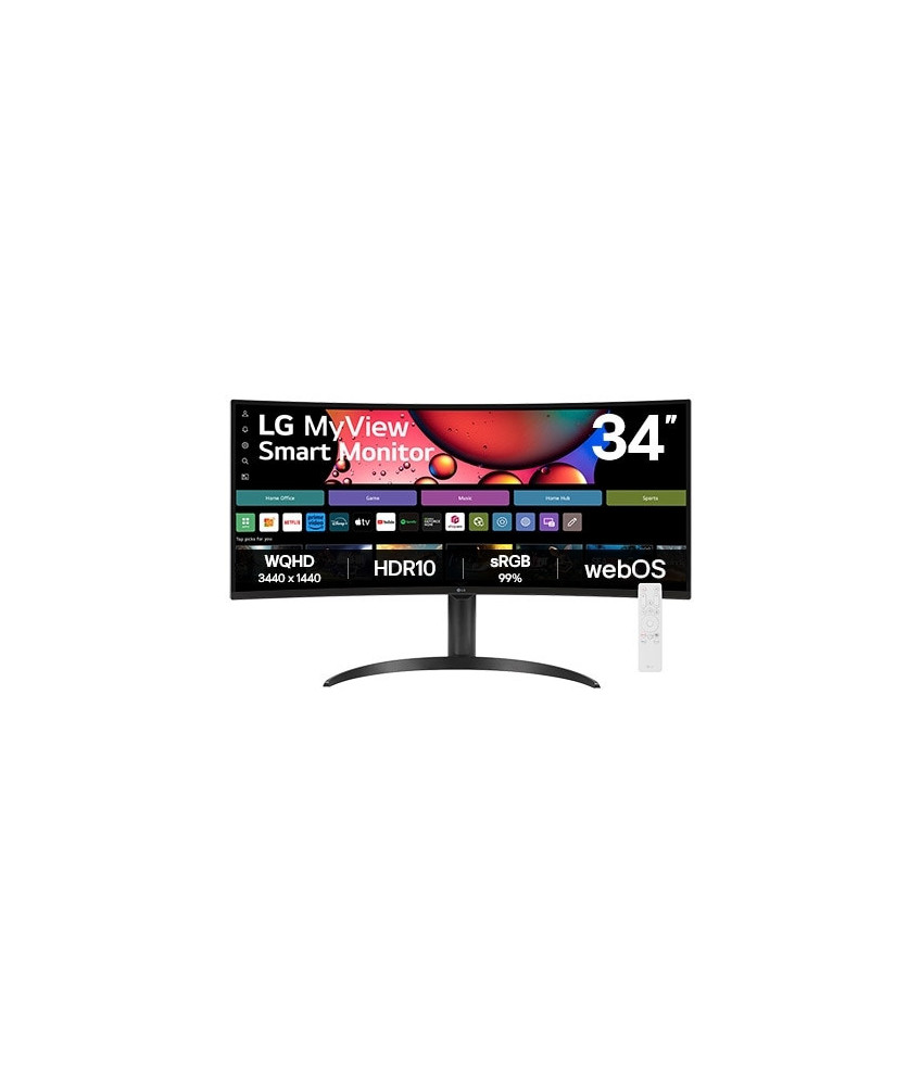 LG Smart Monitor 34 Zoll 21:9 Curved UltraWide QHD webOS