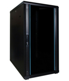 22U server rack with glass doors 600x800x1200mm (WxDxH)