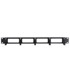 1U 19 inch metal cable tray with 5 plastic hooks