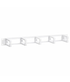 1U 19 inch metal cable tray with 5 plastic hooks - white