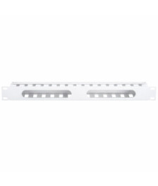 1U 19 inch metal cable tray with sliding cover - white