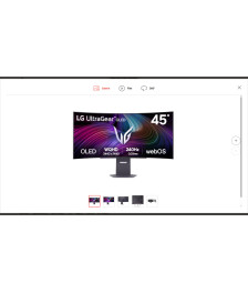 LG UltraGear 45" OLED Smart Curved 240Hz WQHD Gaming Monitor | webOS, 0.03ms, HDR True Black 400